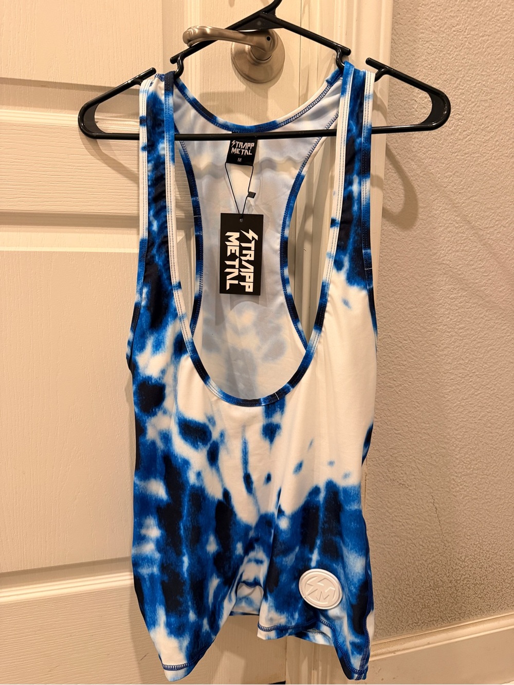 Men's Blue Tie-Dye Athletic Tank